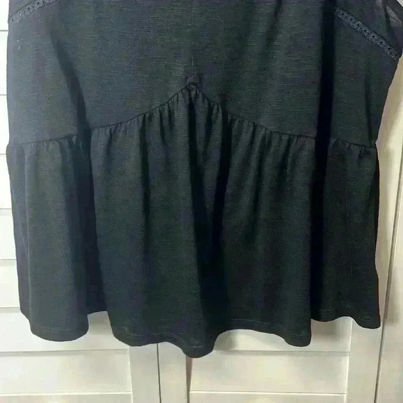 Torrid Cotton Modal Slub Ladder Trim V-Neck Babydoll Tank Top Size 1X Black - Picture 5 of 13